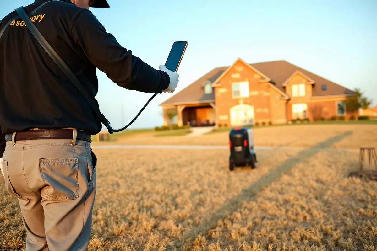 Armory Pest Defense technician providing pest control at a home in Mustang, Oklahoma