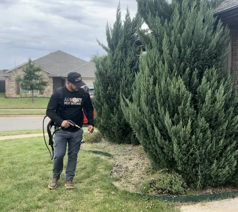 Termite treatment installation by a licensed technician